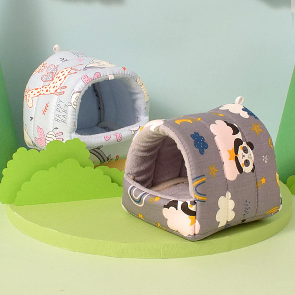 Hamsters Hammock Bed Toy Small Animal Hideout House Lovely Print Hanging Bed Habitat Decors for Squirrels Chinchillas