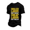 Men's Casual Loose Fit Short Sleeve T-Shirt Labor Day Graphic Printed Crew Neck Comfortable Workwear Top