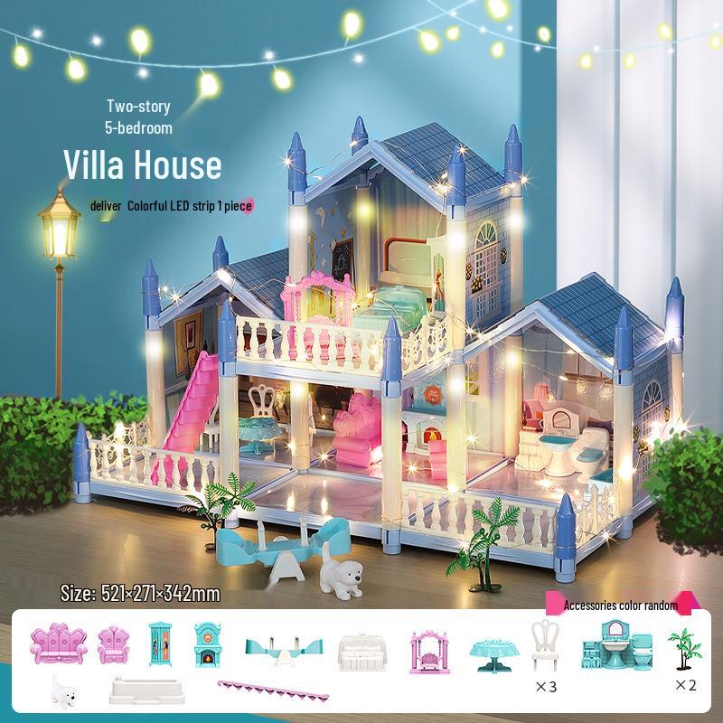 DIY Prinzessinnen-Puppenhaus Rollenspiel Schloss Villa Spielzeug für Mädchen