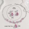 European & American Style Crystal Zirconia Jewelry Set: Wedding Party Necklace & Earrings Evening Gown Accessory