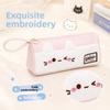 Small Pink Cat Cartoon Pencil Case With Large Capacity For Students And Office Use