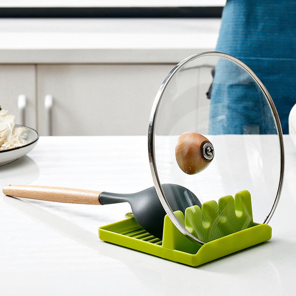 Utensil Spoon Rest Versatile Space Saving Spatula Ladle Pot Lid Holder Stand Rack for Kitchen Stove Top