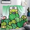 1PC Keroppi  Print Flannel Blanket, High Quality All Seasons, Home Decor, Warmth and Comfort, Perfect for Christmas Gifts