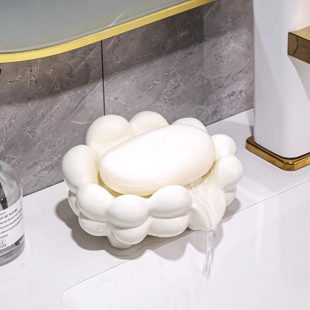 

Легкая роскошная керамическая мыльница с автоматическим сливом, водонепроницаемая мыльница без перфорации, влагостойкая мыльница для дома