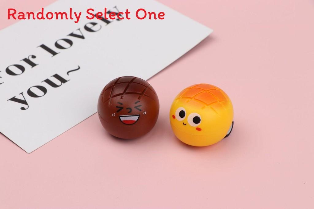 Bread Doughnut Plastic Emoji Toy Car With Pullback Action For Kids Gift And Interactive Play