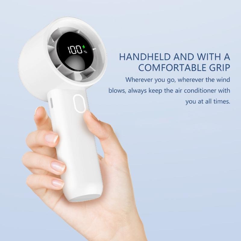 USB Rechargeable Fan 12H Runtime Foldable Light Weight Variable Speed Ideal For Beach Hiking Daily Commute