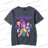 Vintage Kpop Demon Hunters Anime T-shirt Rumi Zoey Mira Print T Shirt Harajuku Cartoon Kpop Demon Hunters Teenage Girls Tshirts