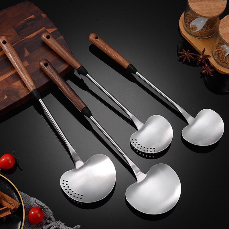 Jing Zhifeng Stainless Steel Kitchen Utensils with Walnut Handles