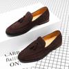 Elegant Shoes Men Classic Dress Loafers Men Brand Shoes Moda Italiana Suede Tassel Leather Shoes Formal Mocassim Masculino Couro