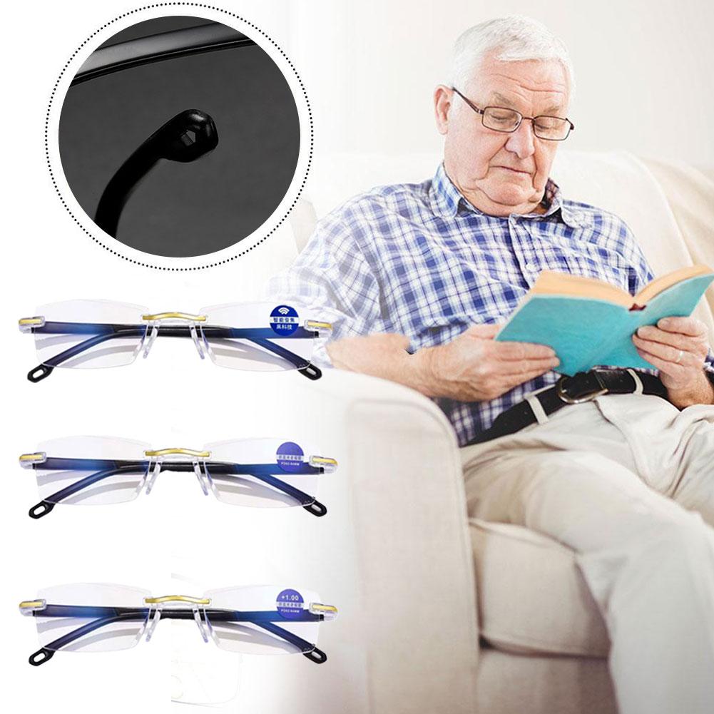Frameless Presbyopia Eyeglasses Ultralight Square Frame Men's Optical Spectacle Eyewear To Glas F5G9