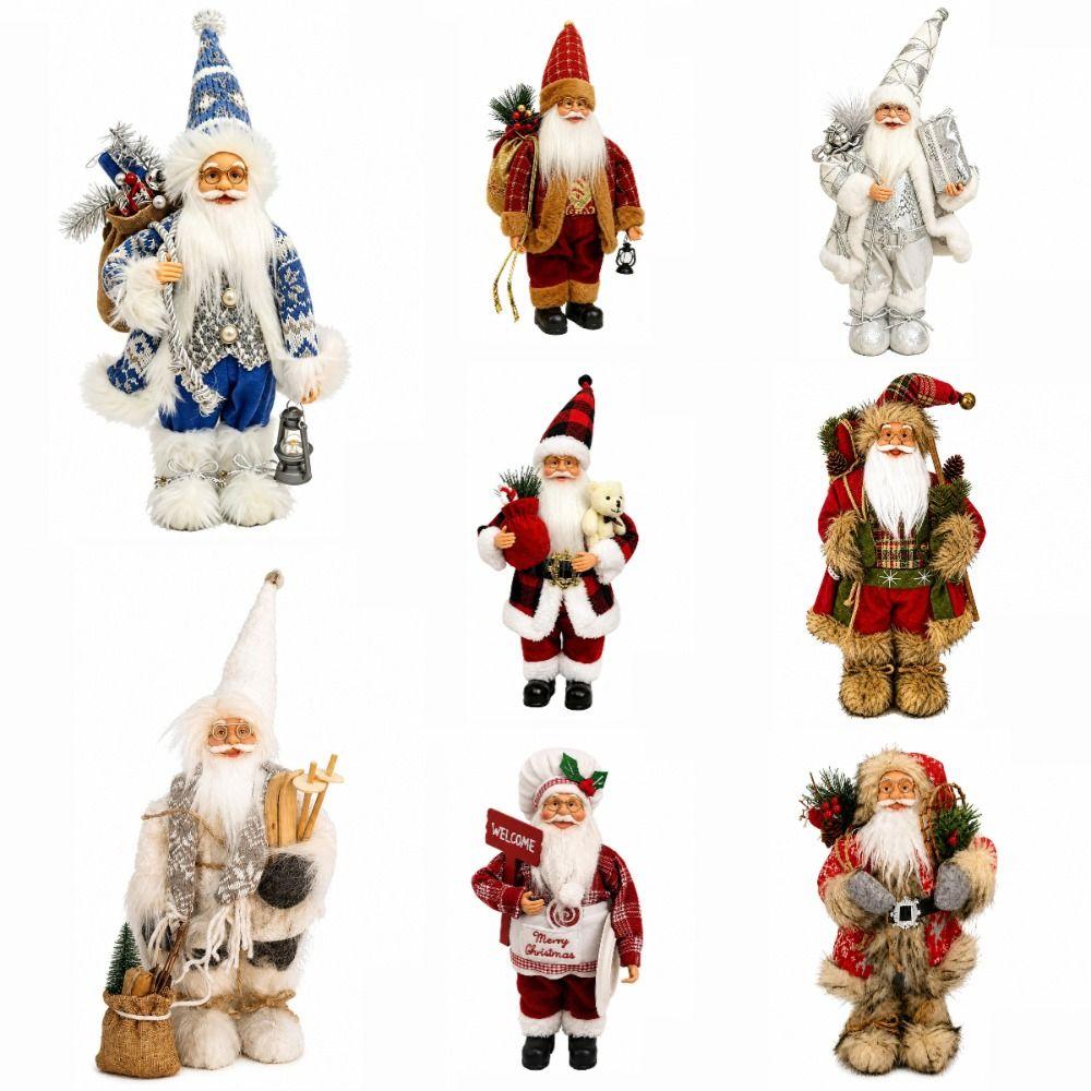 Creative Standing Santa Doll Cute Large Santa Figurine Christmas Ornament  Birthday Gifts