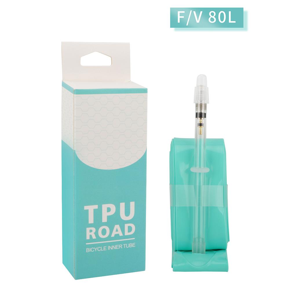 

Ultralight Bike Inner Tube, Lightweight Road Bicycle TPU Tire, Portable Bike Interior Tire Tube 45L/65L/80L For Mountain Bike 700Cx23-35C/FV 80L-Green