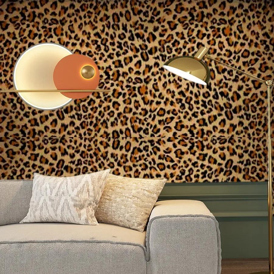 Leopard Print Self-Adhesive Wall Cover Home Ornament Decals Restaurant Living Room Bedroom Tv Background Wall Pvc Wallpaper
