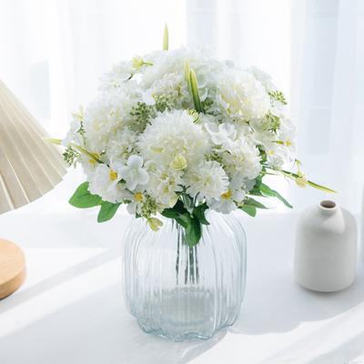 Artificial Flowers Silk Lilac Ball Chrysanthemum for Wedding Home Christmas Decoration Bride Bouquet DIY Dining Table Decoration