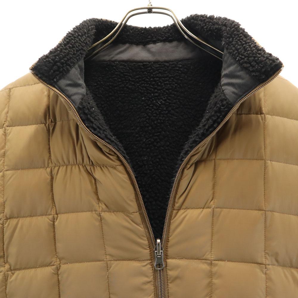 TAION Reversible Quilted Jacket L Brown Bore Women Used