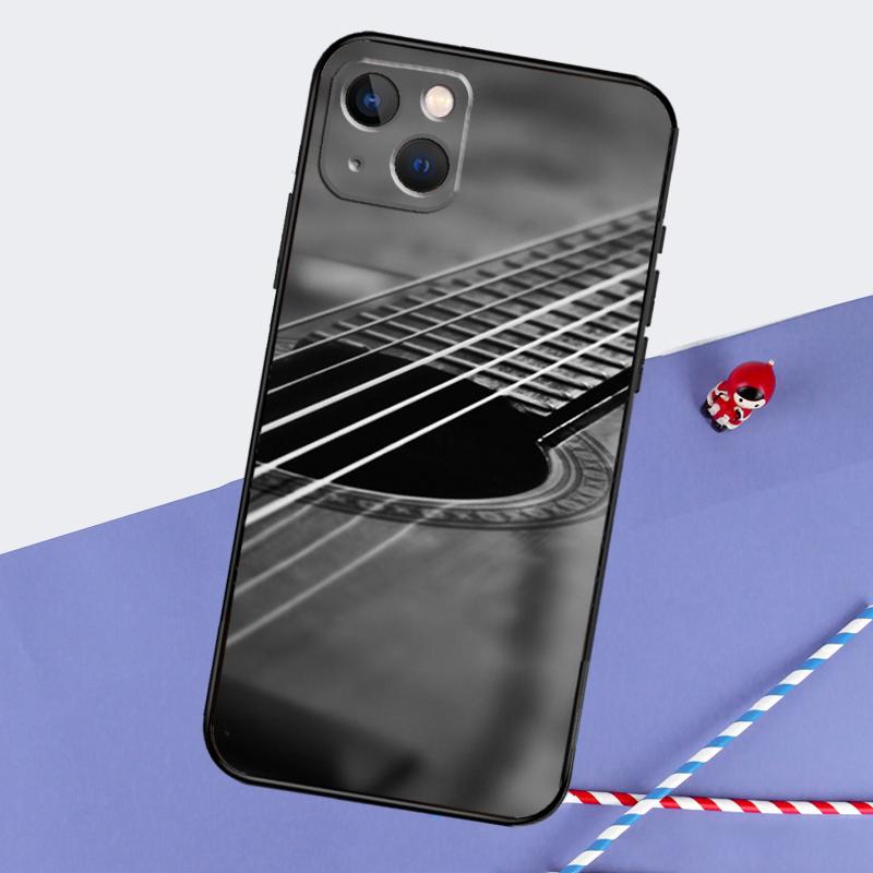 Guitar Music Phone Case For iPhone 16 15 Pro Max 12 13 Mini 11 14 Pro Max XR 16 15 Plus 16e Cover Coque