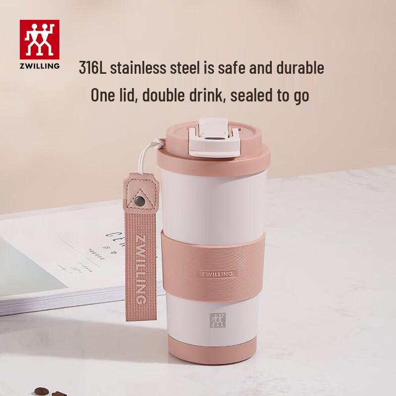 ZWILLING 460ml 316L Stainless Steel Dual-Drink Insulated Coffee Cup