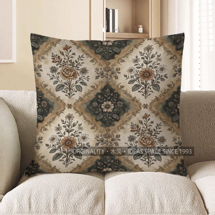 2D Floral Patterned Decorative Cushion Covers For Sofa Pattern Cushion Cover Suitable For Sofa Bedroom Car Pillow Cover