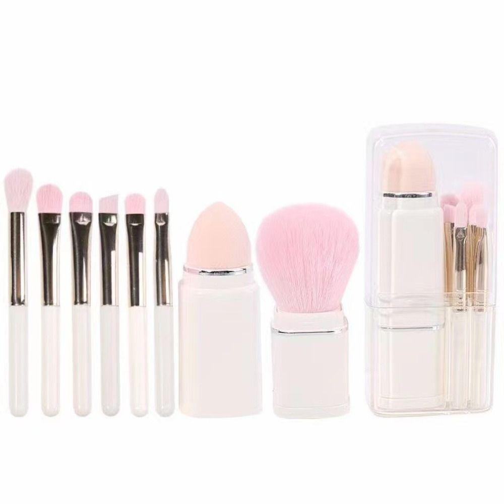 

8pcs/set Soft Fiber Portable Makeup Brushes 8 in 1 Cosmetic Brushes Kit Women