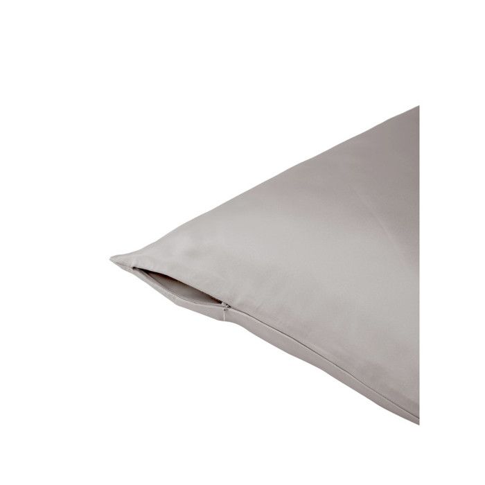 Pillowcase "Silk" Mulberry Silk Pure Cotton - Silk Silver - Pillowcase 65 X 65 Cm