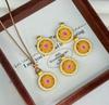 Imitation Gold Lotus Eight Treasures Rotating Pendant Necklace - Versatile Women's Court Style