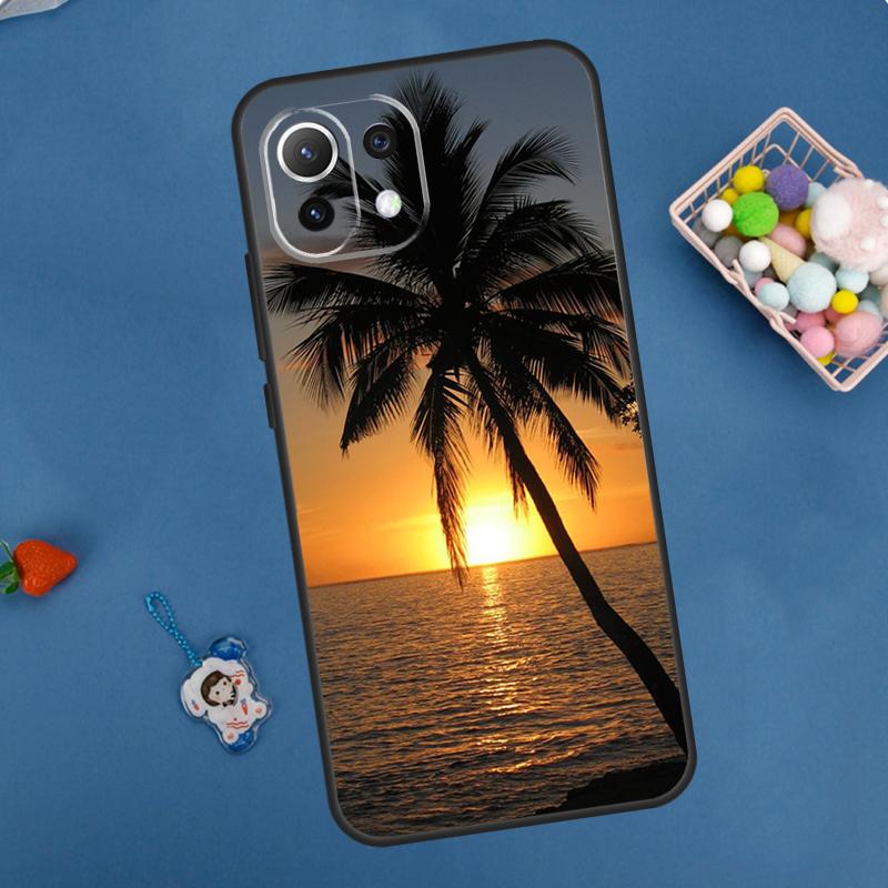 Sommer Strand Sonnenuntergang Palmenbaum Hülle Für POCO F5 X3 X5 Pro X4 F4 GT C40 M5s F3 Abdeckung Für Xiaomi 13 12 Lite 12T 11T Pro 12X