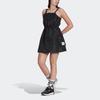 adidas Originals Kleeblatt-Logo-Aufnäher Einfarbiges Tankkleid Damenkleid Schwarz HL9066