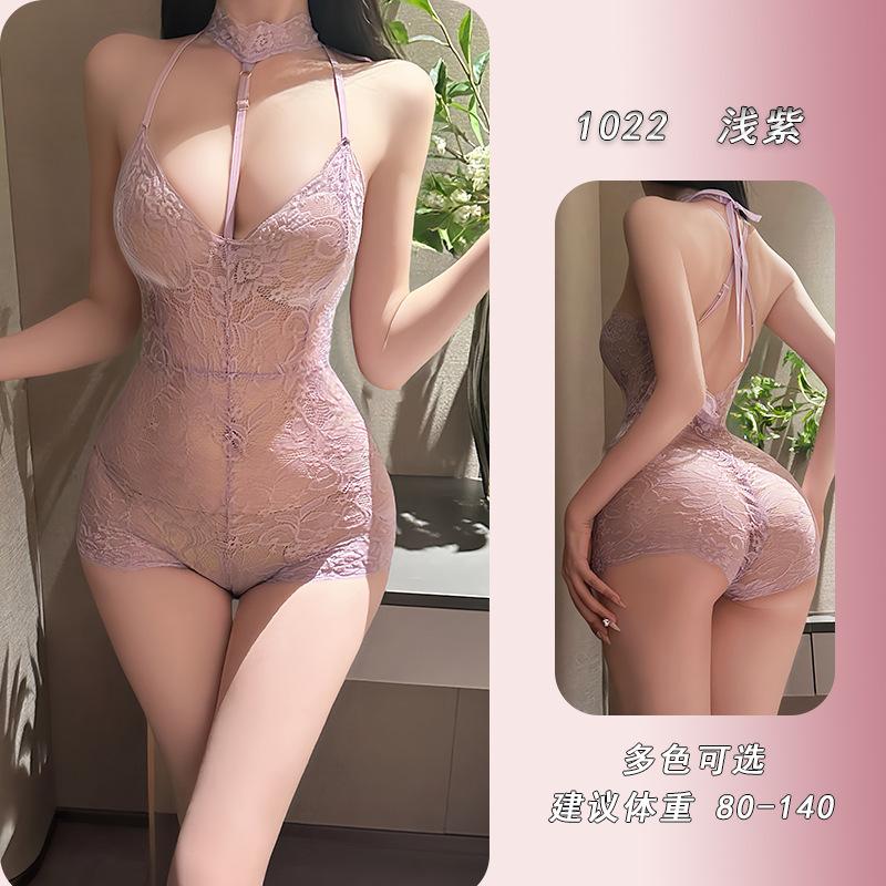 Ye Yu Sexy Underwear Lace Suspender Hollow Pajamas Pure Desire Temptation Perspective Backless Sexy Onesie 1022