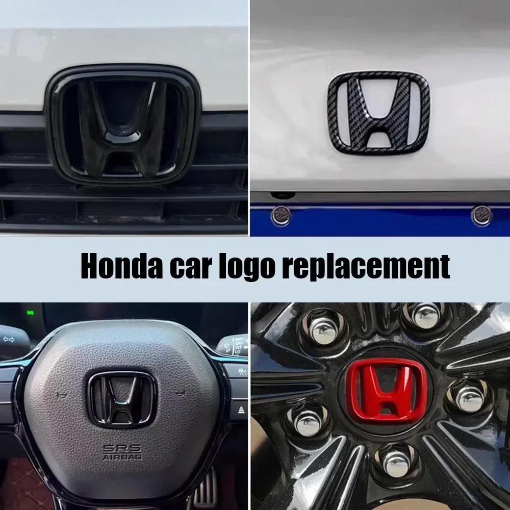 AAAME1 Car Modification Suitable for Honda 10th Accord/Civic Black Red Front Logo Covered Rear Logo Steering Wheel Modification Decor