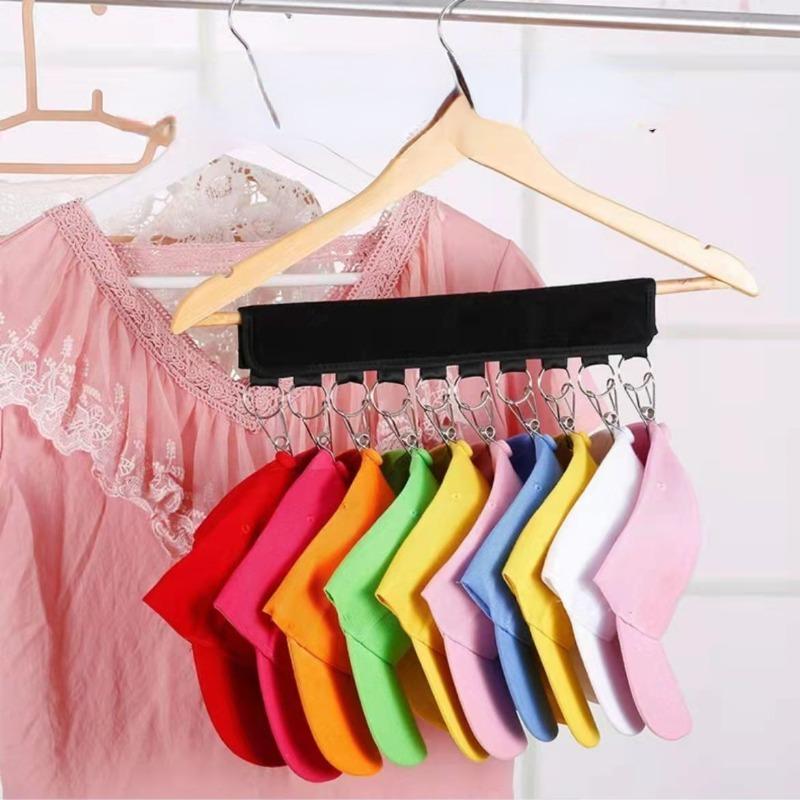 Foldable Baseball Hat Rack Towel Hanger Clip Rustproof wardrobe Closet Baseball Hat Clothes Organizer Hanging Holder saving spac