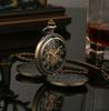 Luxury Antique Pocket Watch High Quality Gold Color Double Glossy Cover Custom LOGO Acceptable Mechanical Pocket Watch