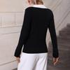 Women's Fashion Pullover Knit Flared Sleeve Lapel Sweater