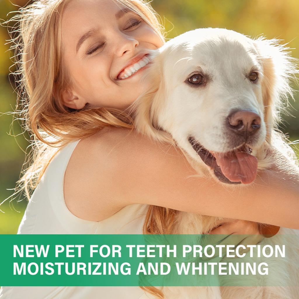 Pó de limpeza de dentes para cães e gatos para limpar os dentes e prevenir mau hálito e mau hálito. Pó de limpeza dental para escovar os dentes