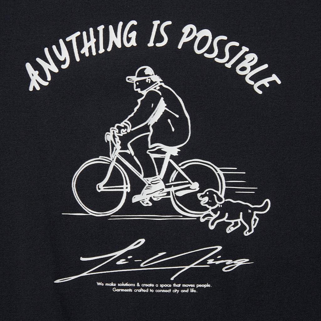 Li Ning Sports Trend Series Letter Round Neck Breathable Versatile Loose Short Sleeve T-Shirt Unisex Tops Deep-Dark-Blue AHSV201-3