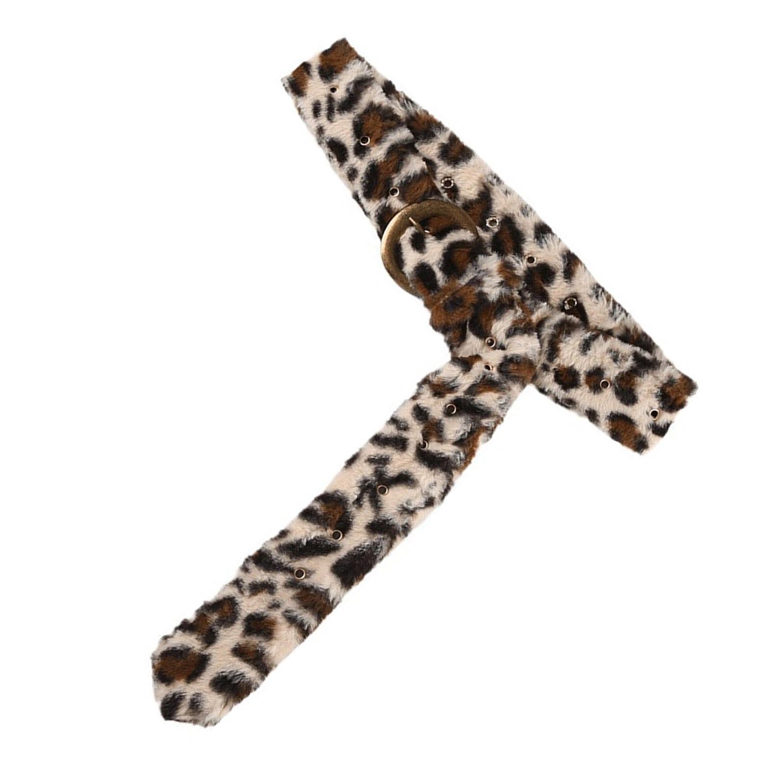 

Пояс для женщин Элегантный Меховой Плюшевый Роскошный Пояс Цвет Майяр Ретро Пояс-Кушак Стильный Леопардовый Принт