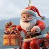 Santa Claus Ornament Christmas Tree Pendant Santa Ride Flat Bike Hanging Decoration DIY Xmas Tree Decor