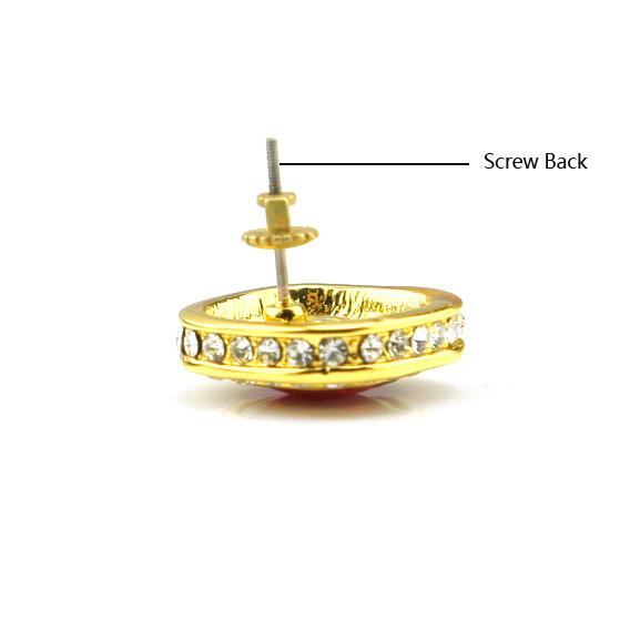 Orecchini a bottone stile gemma Hiphop da uomo nuovi Bling Ice Blue Ruby Vendita calda Accessori per orecchini Hip Hop