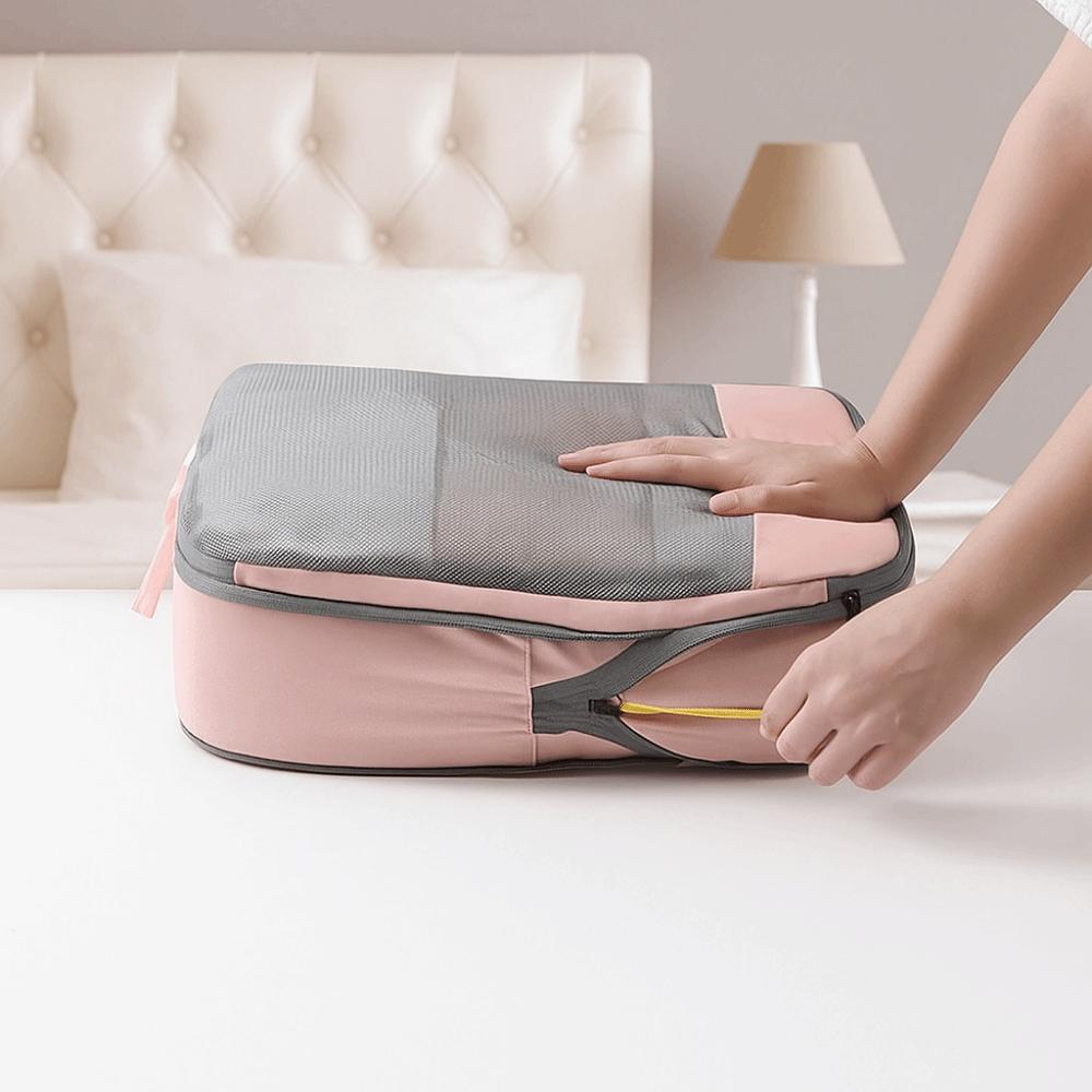 4Pcs/Set Expandable Compression Packing Cubes Oxford Fabric Clothes Storage Bag  Travel