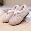 Old Beijing winter women's cotton shoes embroidered and velvet thermal shoes retro one-pedal middle and old Doudou cotton shoes custom
