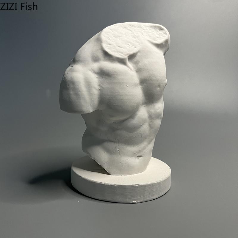 Bodybuilding Half Body Figures Plaster Statue Desk Decoration Ornaments Artwork Characters Sculpture Room Aesthetic Decor