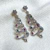 Huitan Shining Christmas Tree Drop Earrings Female Party  with Bright Colorful Zirconia Trendy Exquisite Accessories Gift