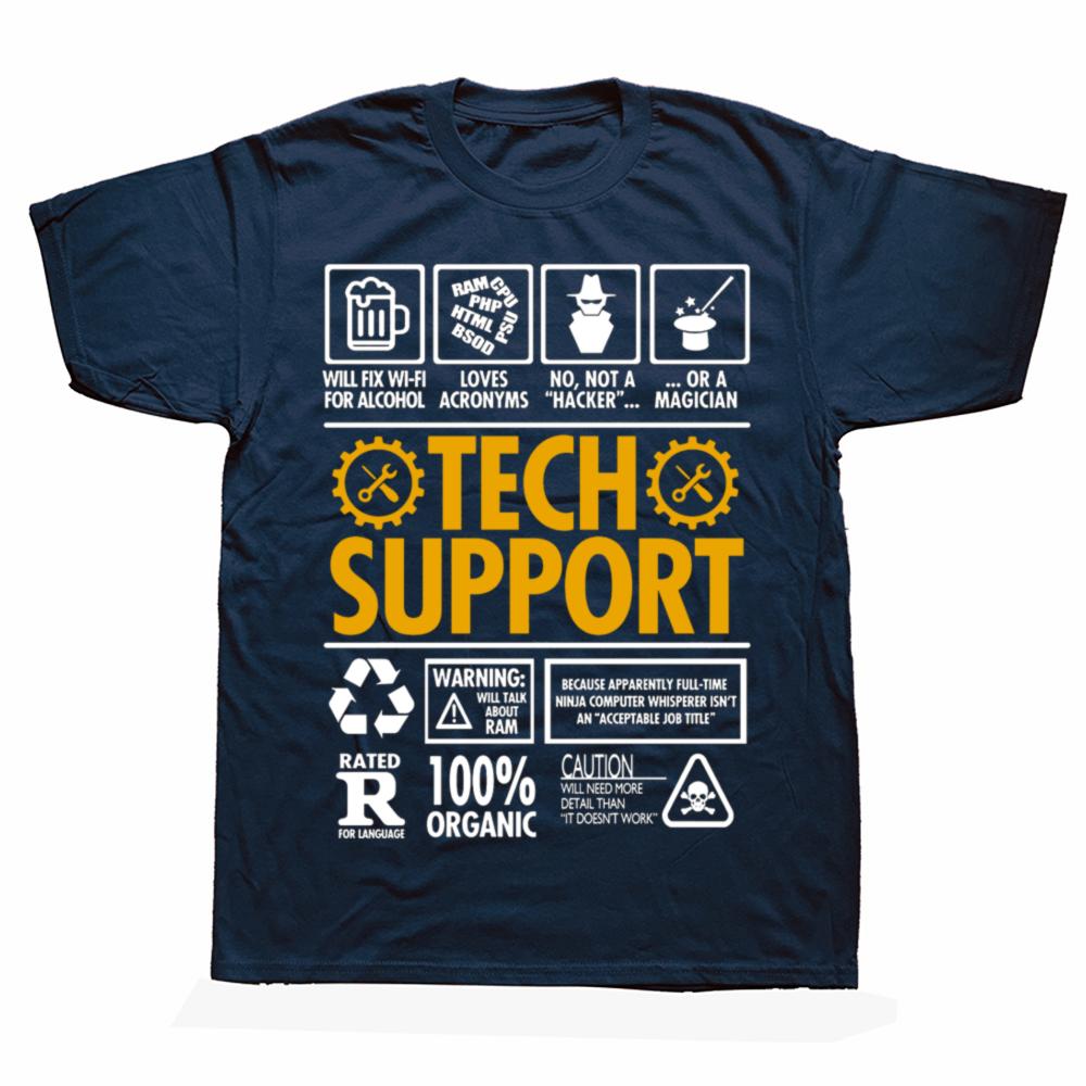 Tech Support Funny IT Helpdesk Graphic Tshirts Men Womens Fashion Casual Tshirt 100 Cotton Loose Oversized T Shirt