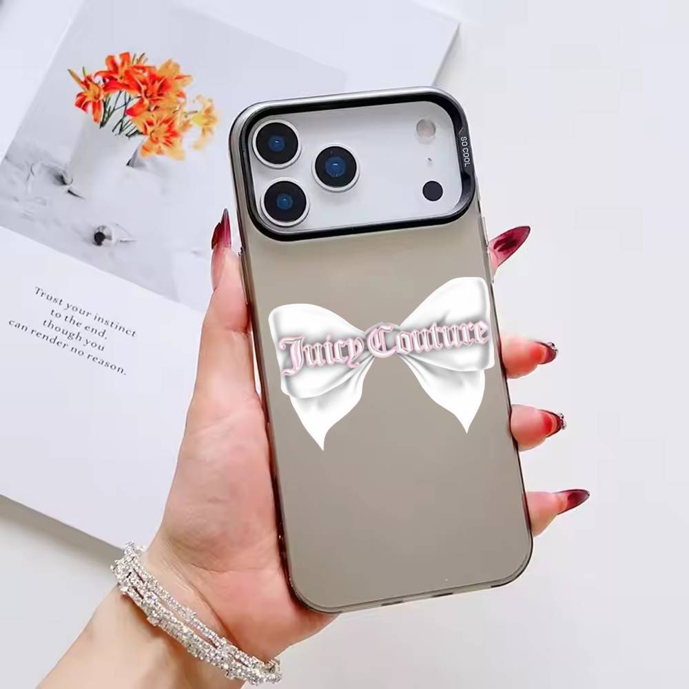 Juicy Couture Handyhülle Farbe Silber Schale Für IPhone 17 16 15 14 13 12 11 Pro Max Plus