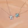 Cute Exquisite Blue Zircon Turtle Pendant Metal Chain Necklace for Men Women Collar Chain Luxury Jewellery Accessories Gifts