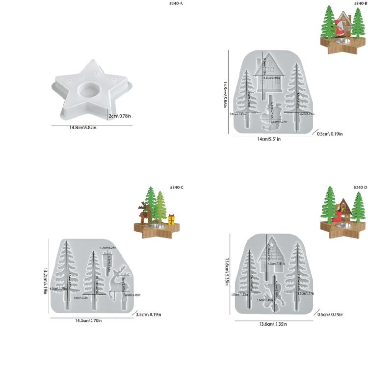Easy Release Silicone Mold for Crafting Candle Holder Star Shaped Gypsum Candlestick Base Mold Jewelry Making Tool