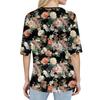 Shirts For Women Trendy Round Neck Button T Shirts Printed  Blouse Half Sleeve Tops For Women