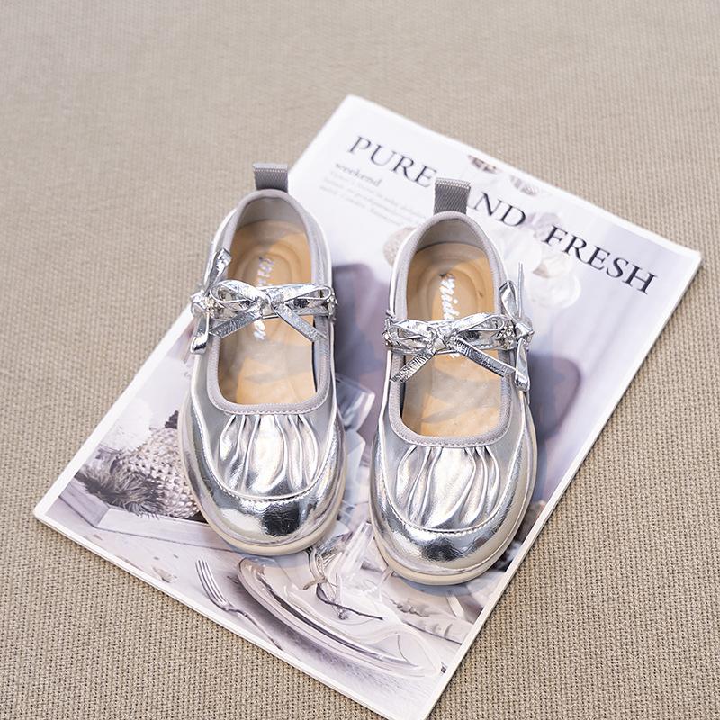 Baotou girls sandals summer 2025 new children's Mary Jane ballet shoes girls foreign style silver princess shoes