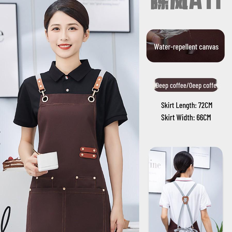 Men's Waterproof Oil-proof Logo Print Kitchen Apron for Home & Commercial Use