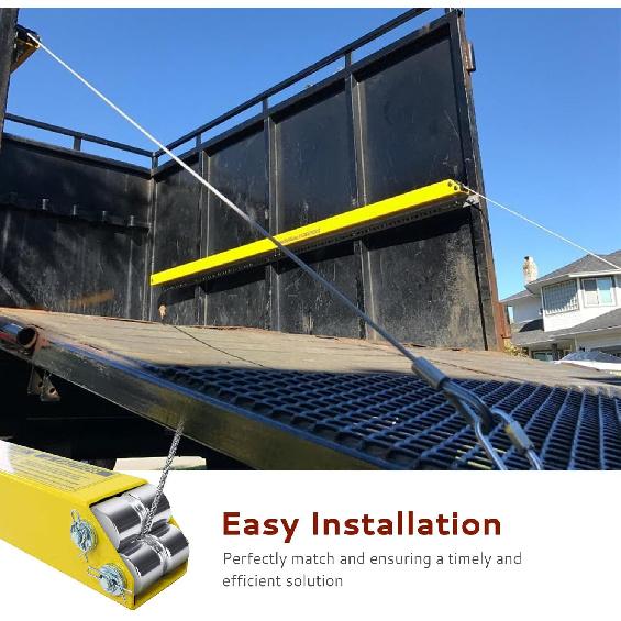 2Pcs Lift Cable Compatible With Gorilla Lift Trailer Gate Assist With EZ Spring Clips, With 4Pcs Aluminum Alloy Rollers P Washers, Fit For Open