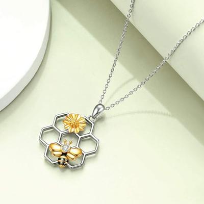 Κολιέ Μέλισσα Διακόσμηση Λουλούδι Και Κηρήθρα Κολιέ Με Κρεμαστό Στρας Δώρο Για Γυναίκα Ρυθμιζόμενο Κολιέ Αλυσίδα Ρομαντικό Σύμβολο Αγάπης Κοσμήματα